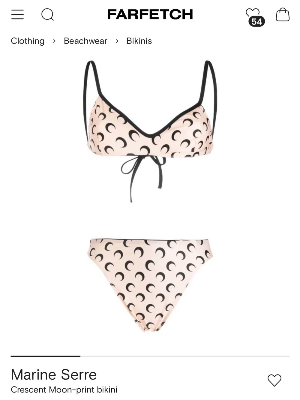 Marine Serre Pale Pink & Black Crescent Moon Bikini